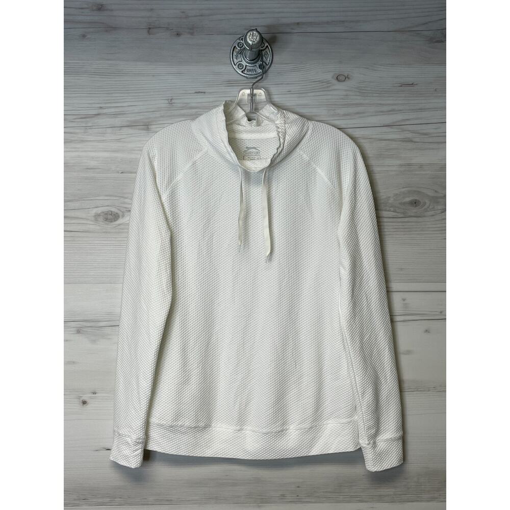 Slazenger Golf Shirt Womens Small White Long Sleeve Mock Neck Pullover Stretch